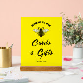 Mommy To Beeトレンディー赤ちゃんシャワーカード&ギフトサイン アクリルサイン (ウェディング)