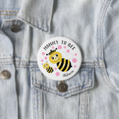 Mommy To Beeピンクの花 缶バッジ (インサイチュ)