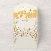 Mommy to Beeフローラハニービーガール赤ちゃんシャワー オールインワン招待状 (外側)