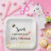 Mommy-to-Beeフローラベビーガールシャワー ペーパープレート (パーティー)