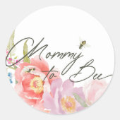 Mommy to Beeフローラ水色 ラウンドシール (正面)