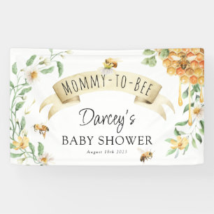Mommy-to-Bee水彩蜂蜜エレガント赤ちゃんシャワー 横断幕