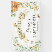 Mommy-to-Bee水彩蜂蜜エレガント赤ちゃんシャワー 横断幕 (縦)