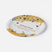 Mommy To Bee水色ひまわり蜂蜜 ペーパープレート (アングル)