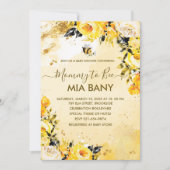 Mommy to Bee水色フローラおもしろいベビーシャワー 招待状 (正面)