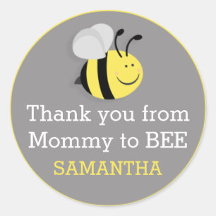 Mommy to Bee赤ちゃんシャワーありがとうステッカー ラウンドシール