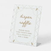 Mommy To Bee赤ちゃんシャワーおむつラッフルサイン 台座サイン (正面)