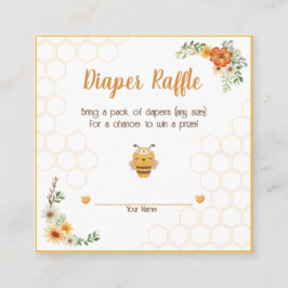 Mommy To Bee赤ちゃんシャワーおむつラッフル エンクロージャーカード