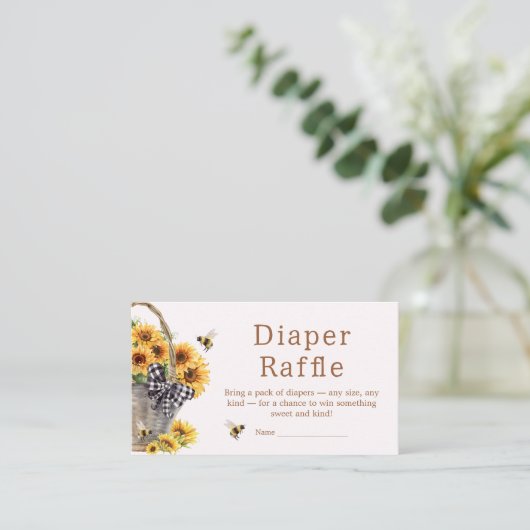Mommy to Bee赤ちゃんシャワーおむつラッフル エンクロージャーカード (スタンド正面)
