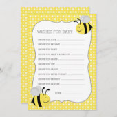 Mommy to Bee赤ちゃんシャワーの願いベビー アドバイスカード (正面/裏面)