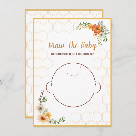 Mommy to Bee赤ちゃんシャワーゲーム描画ベビー エンクロージャーカード (正面/裏面)