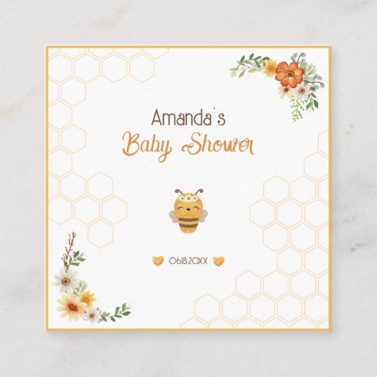 Mommy To Bee赤ちゃんシャワーベビー予測 エンクロージャーカード (裏面)