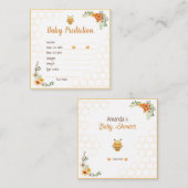 Mommy To Bee赤ちゃんシャワーベビー予測 エンクロージャーカード (正面/裏面)
