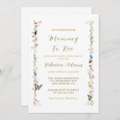 Mommy to Bee赤ちゃんシャワー野花 招待状 (正面/裏面)