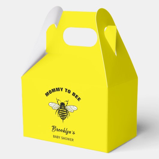 Mommy To Bee赤ちゃんシャワー黄色クール黒 フェイバーボックス (正面)