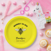 Mommy To Bee赤ちゃんシャワー黄色クール黒 ペーパープレート (パーティー)