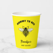 Mommy To Bee赤ちゃんシャワー黄色クール黒 紙コップ (正面)