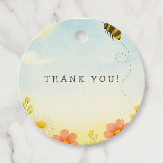 Mommy To Bee赤ちゃん男女兼用シャワーメッセージカード フェイバータグ (正面)