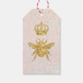 Mommy to Bee金ゴールドスパークルクラウンガール赤ちゃんシャワー ギフトタグ (裏面)