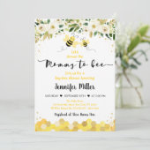 Mommy to Bee金ゴールド男女兼用ベイビーシャワー 招待状 (スタンド正面)