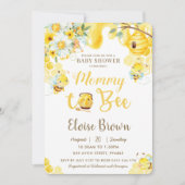 Mommy to Bee黄色の赤ちゃん男女兼用シャワー 招待状 (正面)