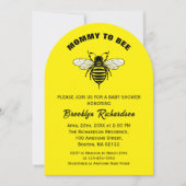 Mommy To Bee黄色の黒の赤クールちゃんスタイリッシュシャワー 招待状 (正面)