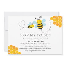 Mommy To Bee チェブロン ベビーシャワー インビテーション