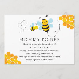 Mommy To Bee チェブロン ベビーシャワー インビテーション