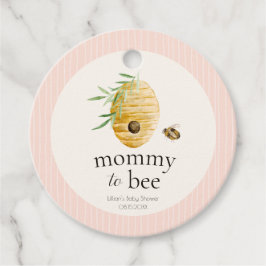 Mommy To Bee ブルッシュピンク ガール ビー ベビーシャワー フェイバータグ
