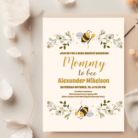 Mommy to bee ベビーシャワー 招待状