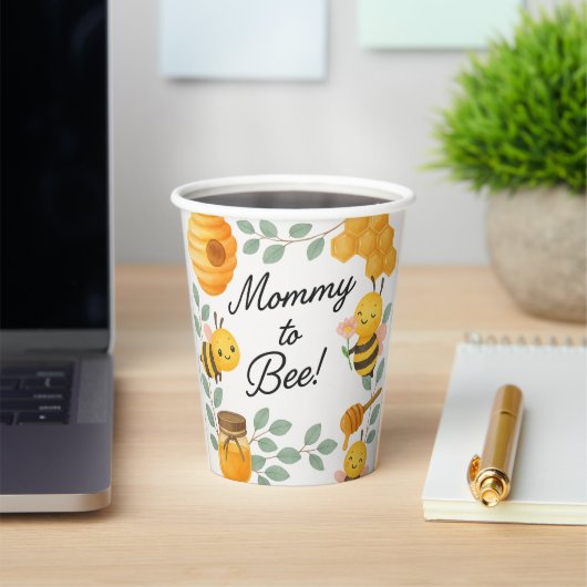 Mommy to Bee ベビーシャワー 8オンス紙コップ 紙コップ (インサイチュ)