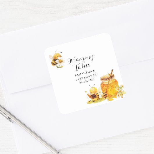 Mommy To Bee 性別不明ベビーシャワー スクエアシール