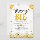 Mommy to Bee 野の花 ハチミツ アーチ ベビーシャワー 招待状 (正面)