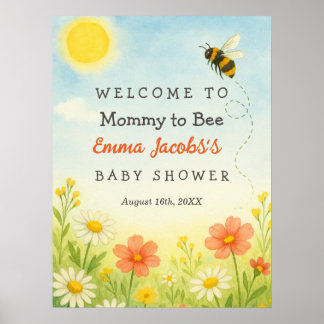 Mommy To Bee Baby Showerウェルカムポスター ポスター