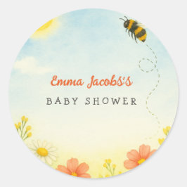 Mommy To Bee Baby Showerステッカー ラウンドシール