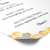 Mommy to Bee Baby Showerバーメニュー ポスター (角)