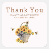 Mommy to Bee Baby Shower スクエアシール (正面)