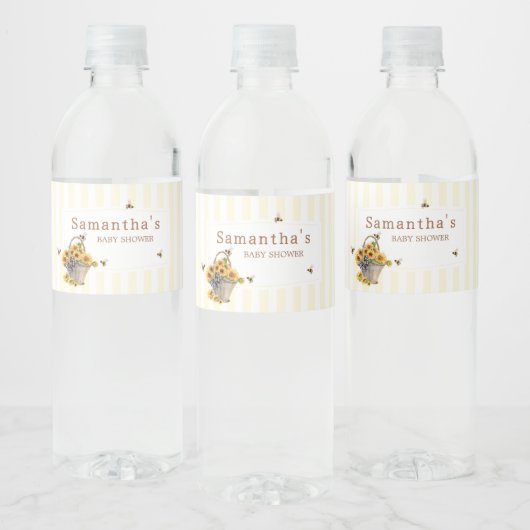 Mommy to Bee Baby Shower ペットボトルラベル (ボトル)
