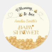 Mommy To Bee Baby Shower  ラウンドシール (正面)