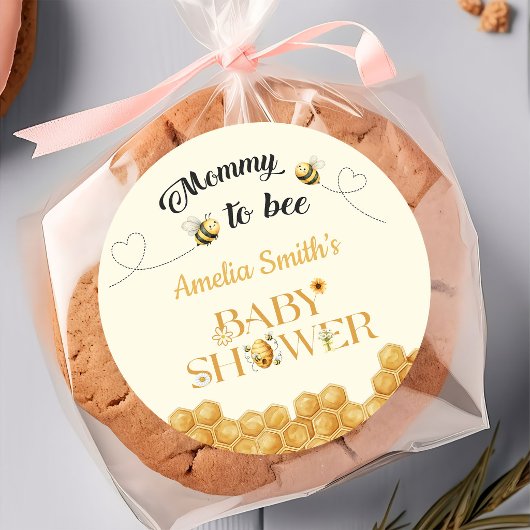 Mommy To Bee Baby Shower  ラウンドシール