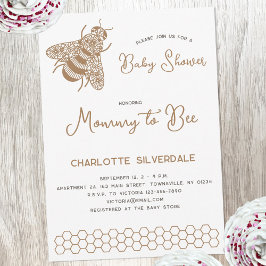 Mommy to Bee Baby Shower 招待状