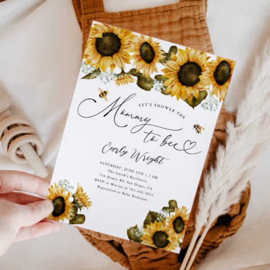 Mommy to Bee Baby Shower 招待状