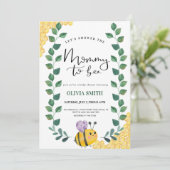 Mommy to Bee Baby Shower 招待状 (スタンド正面)