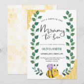 Mommy to Bee Baby Shower 招待状 (正面/裏面)