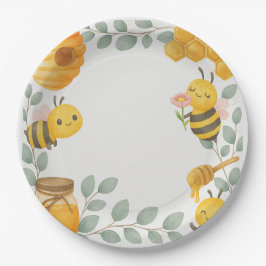 Mommy to Bee Baby Shower Paper Plates ペーパープレート