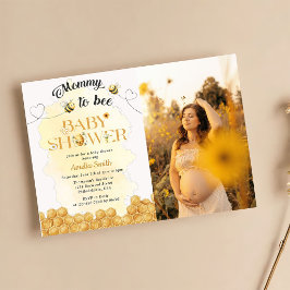 Mommy To Bee Baby Shower Photo Invitation 招待状