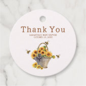 Mommy to Bee Baby Shower Round フェイバータグ (正面)