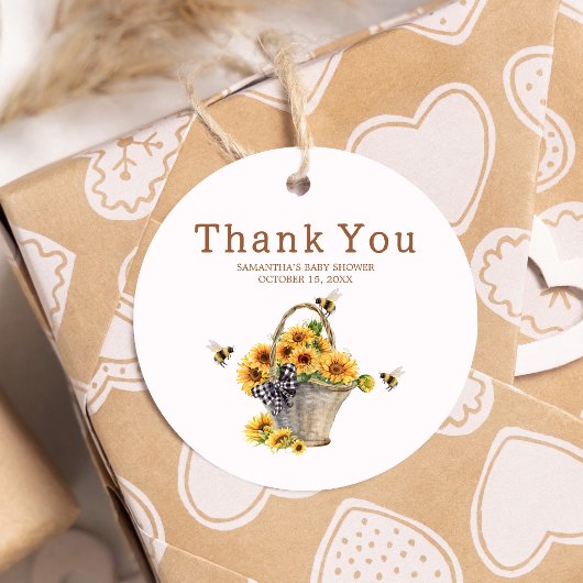 Mommy to Bee Baby Shower Round フェイバータグ