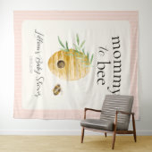 Mommy To Bee Beehive Girl Baby Shower Backdrop タペストリー (インサイチュ(横))