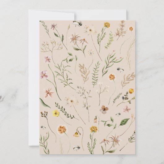 Mommy To Bee Bohoフローラ赤ちゃんシャワー 招待状 (裏面)